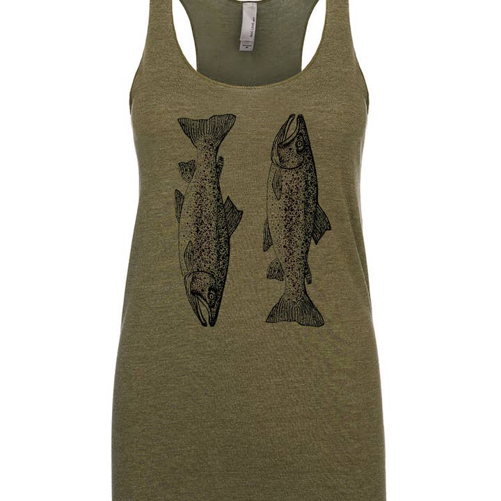 Camiseta de truta com tanque de salmão por atacado de Nature Walk