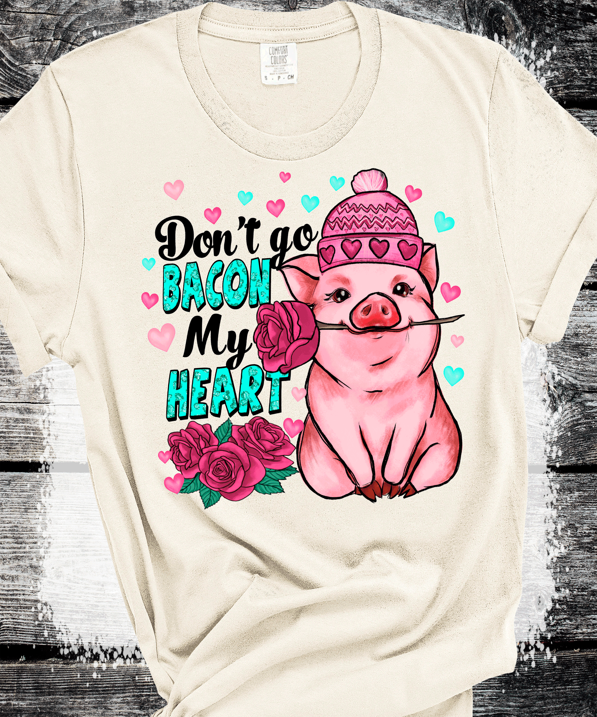 A Blessed Texas Mess Boutique - Wholesale T-Shirt (Graphic) - Women's - Don't go Bacon My heart Valentines day Gift Funny Mama Shirt10