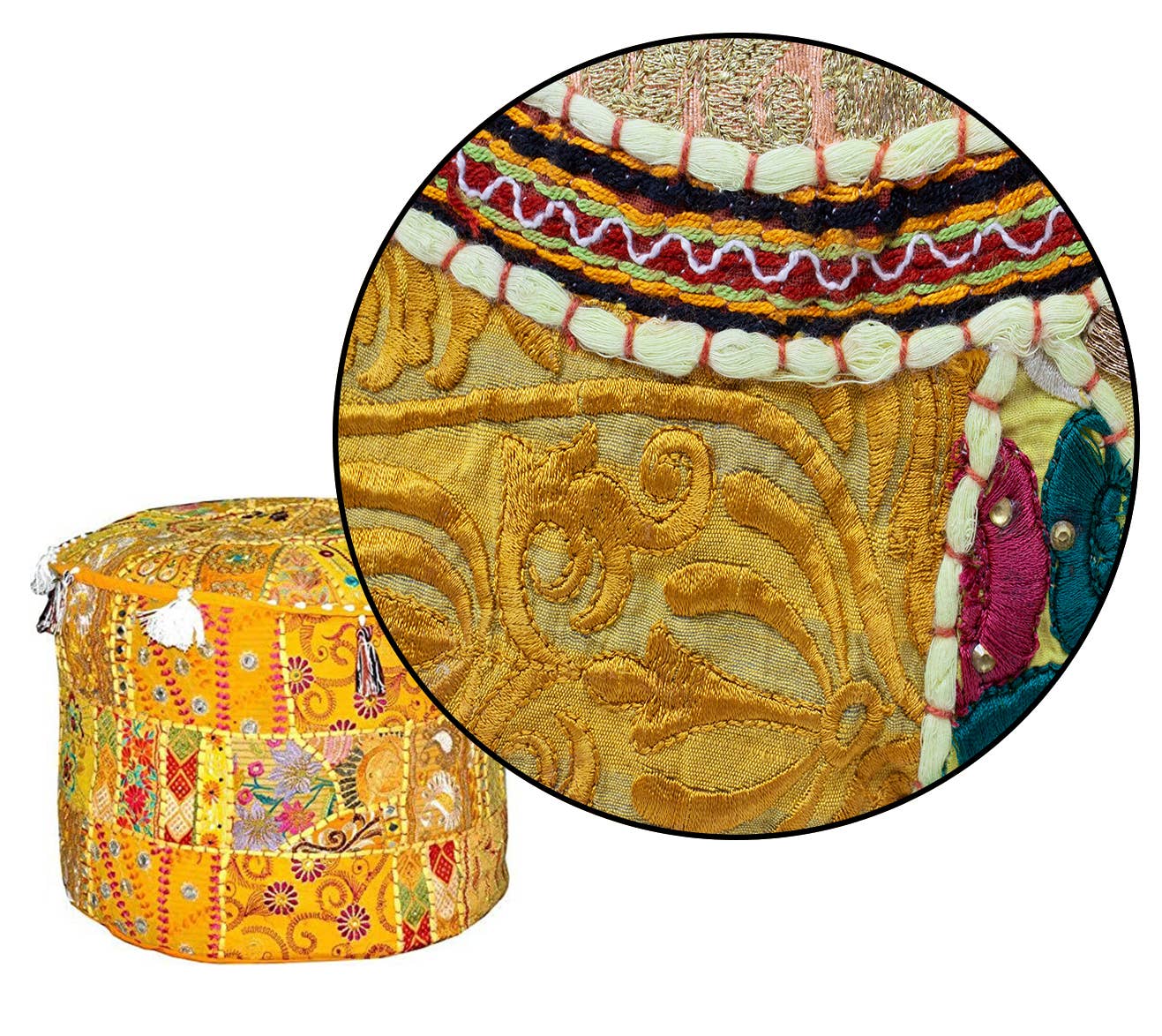 Aakriti Inc. - Wholesale Pouf - Aakriti Gallery Indian Pouf Footstool Ethnic Pouf Cover62