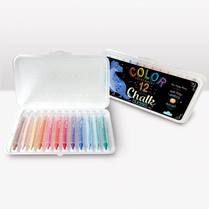 The Piggy Story - Wholesale Crayons - Kids & Baby - Dinosaur Color Everywhere Twistable Dust-Free Chalk Crayons