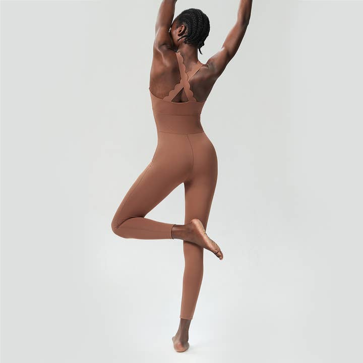 Sodalemon - Wholesale Activewear Set - Women's - Women Wave Shape Fitness Set Yoga Cross Back Jumpsuit12