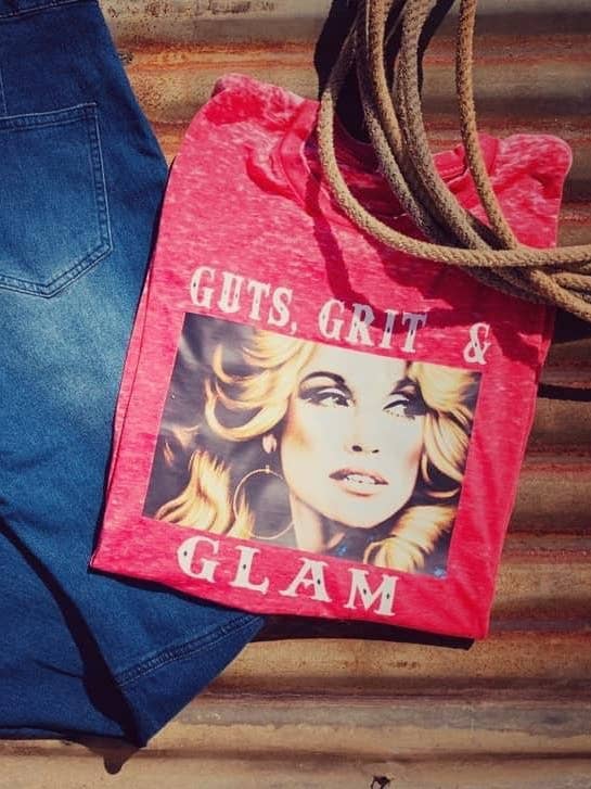 Guts Grit Glam D0lly! graphic tee for wholesale by Gypsy Soul