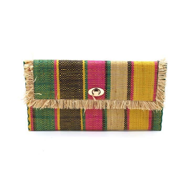 Shebobo - Vente Pochette – femme - Pochette Sophie en paille avec bordure à franges brutes26