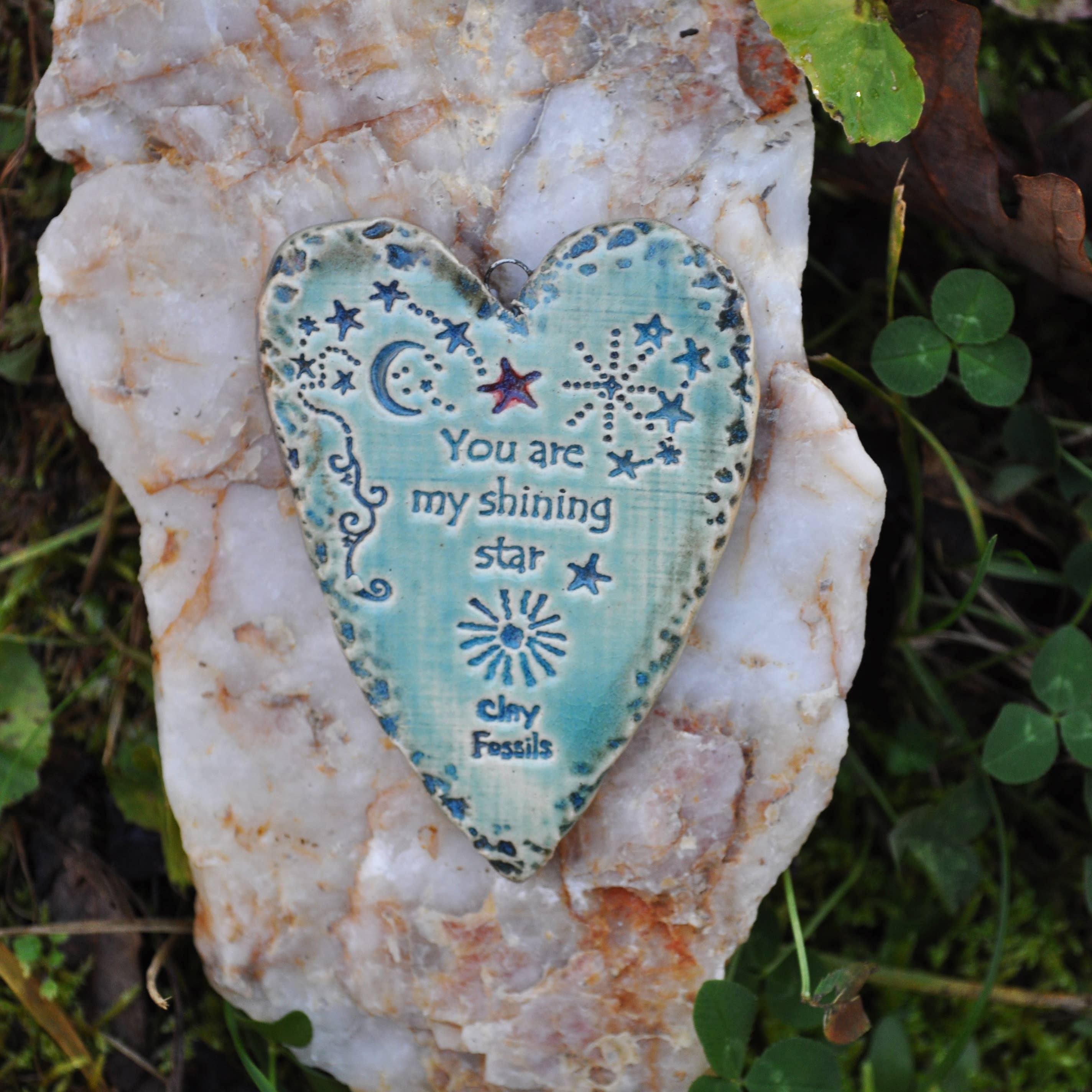 Clay Fossils - Wholesale Ornament - Shining Star , pottery ornament, USA, gift, handmade1