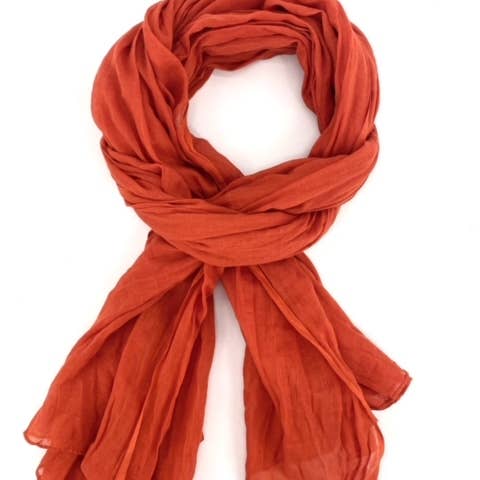 Maison Unik Accessoires - Wholesale Scarf - Unisex - Unisex cotton scarves 6 plain autumn-colored chèches6