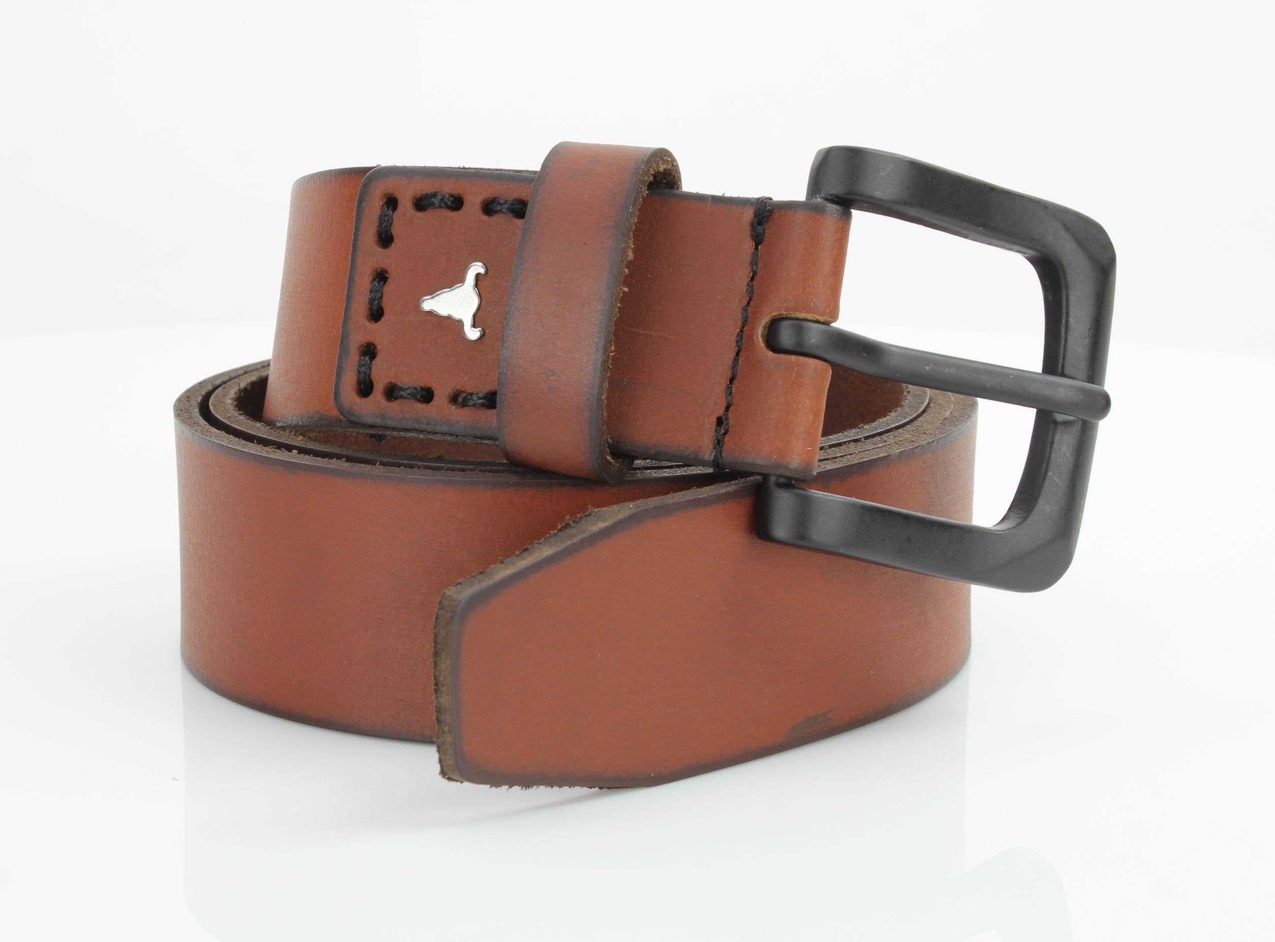 Leather Impressions Inc - Vente Ceinture – unisexe - Ceinture en cuir classique avec coutures fines et logo - ABB 01030