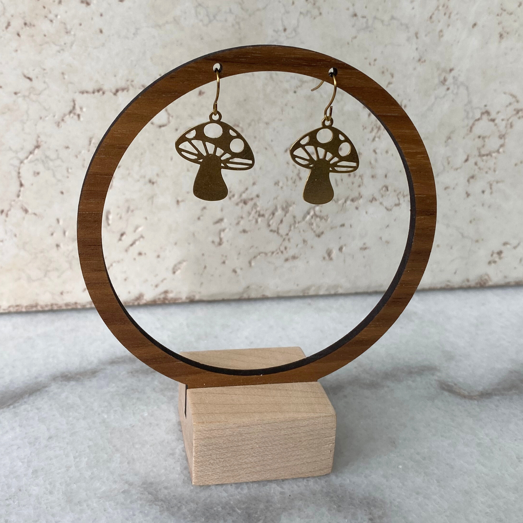 Seeds - Wholesale Dangle Earrings - Nature Charm Earrings | Mushrooms Bees Flowers Brass0