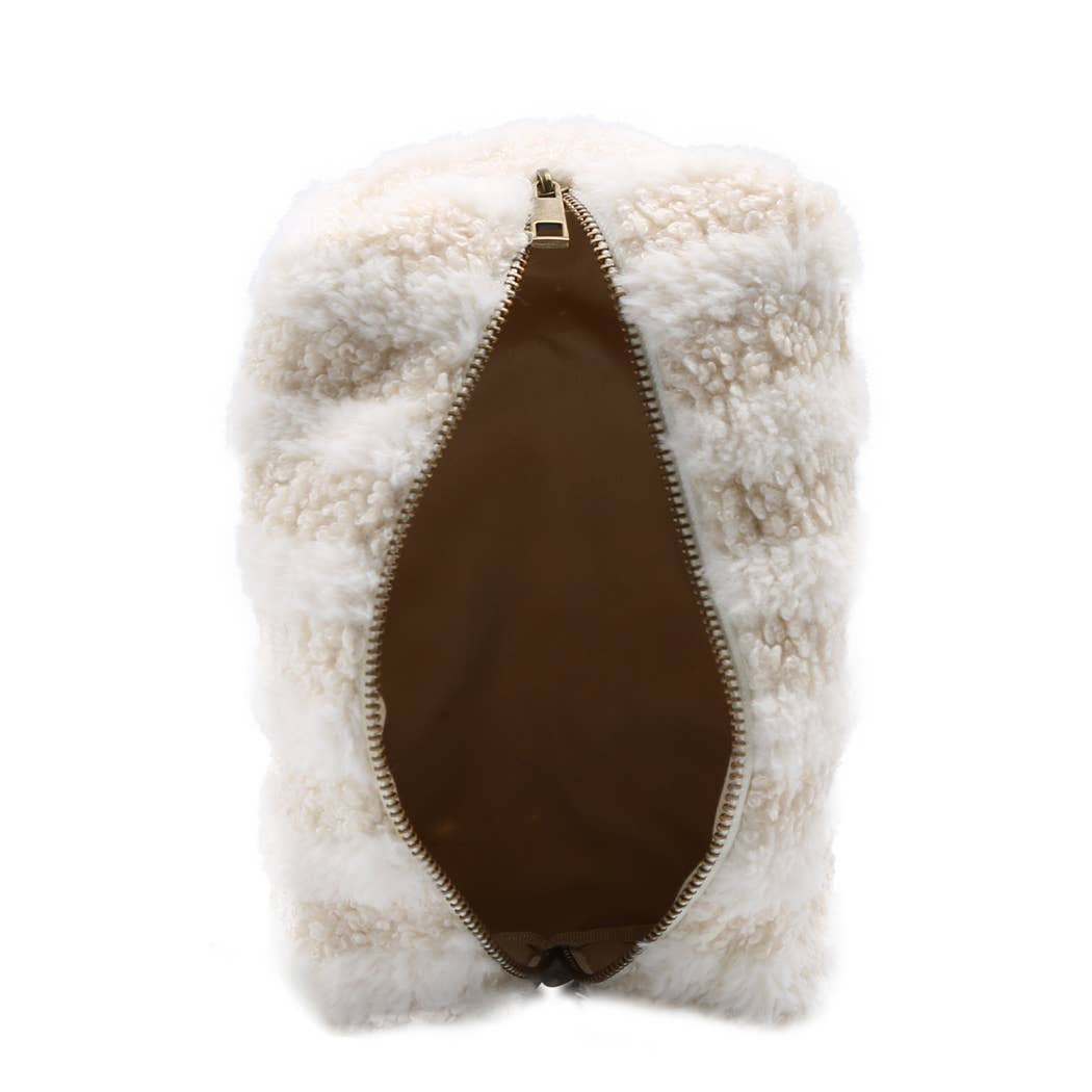 Fashion City - Wholesale Pouch - Women's - Stripe Pattern Sherpa Travel Pouch5