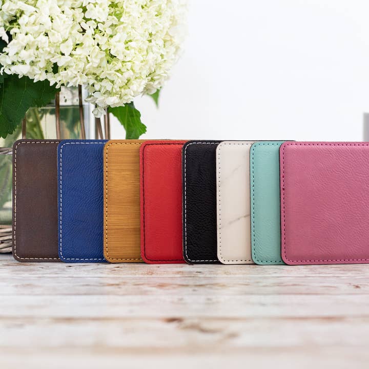 Blessed Mama | Leatherette Coaster Set for wholesale by Fuzzy Loon Designs