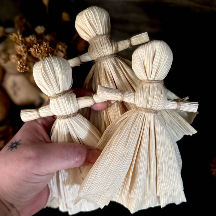 Traditional Corn Husk Doll / Small Ritual Poppet for wholesale by The Crimson Poppeteer