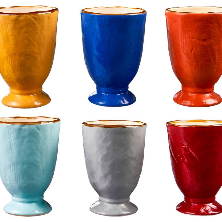 SEKS ASSORTEREDE FARVER Mediterraneo glas i assorterede farver for engroshandel på Faire