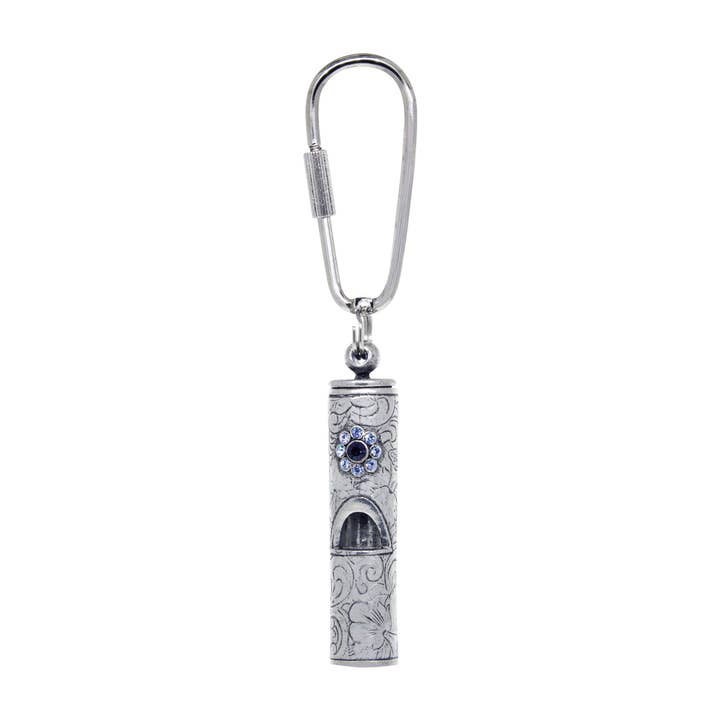 1928 Jewelry Blue Crystal Flower Whistle Carabiner sleutelhanger voor wholesale door 1928 Jewelry