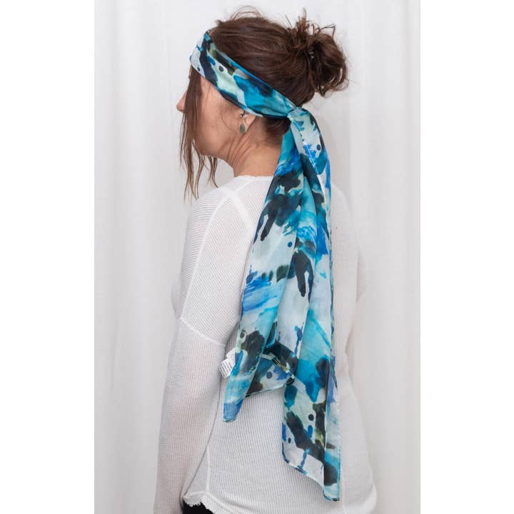 Elizabeth Gillett - Wholesale Scarf - Women's - Painted Abstract Silk Scarf4