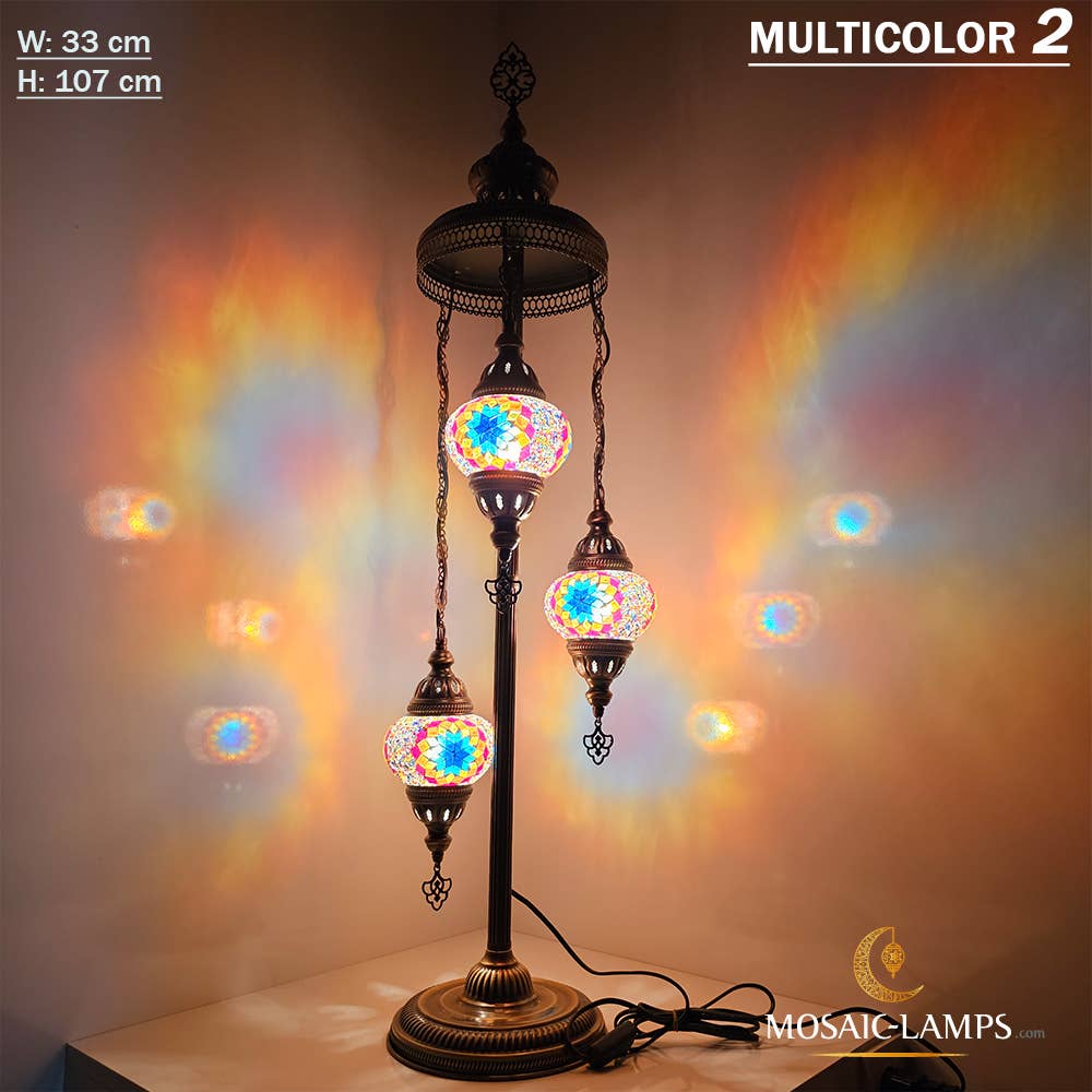 Mosaic Lamps - Wholesale Floor Lamp - 3 Globe Medium Ball Floor Lamps, Turkish Moroccan Ottoman12