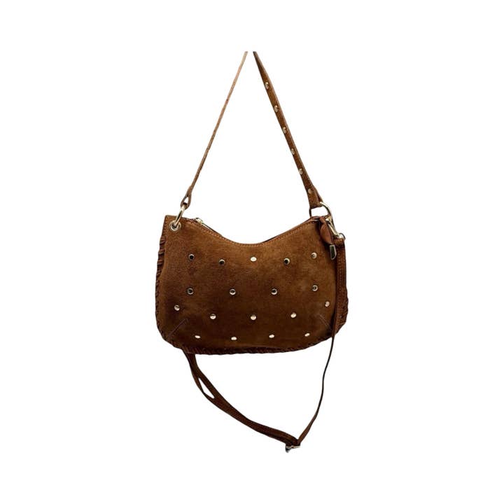 Louisa lee - Wholesale Shoulder Bag - Women's - STUDDED SUEDE LEATHER BAG LOANA3