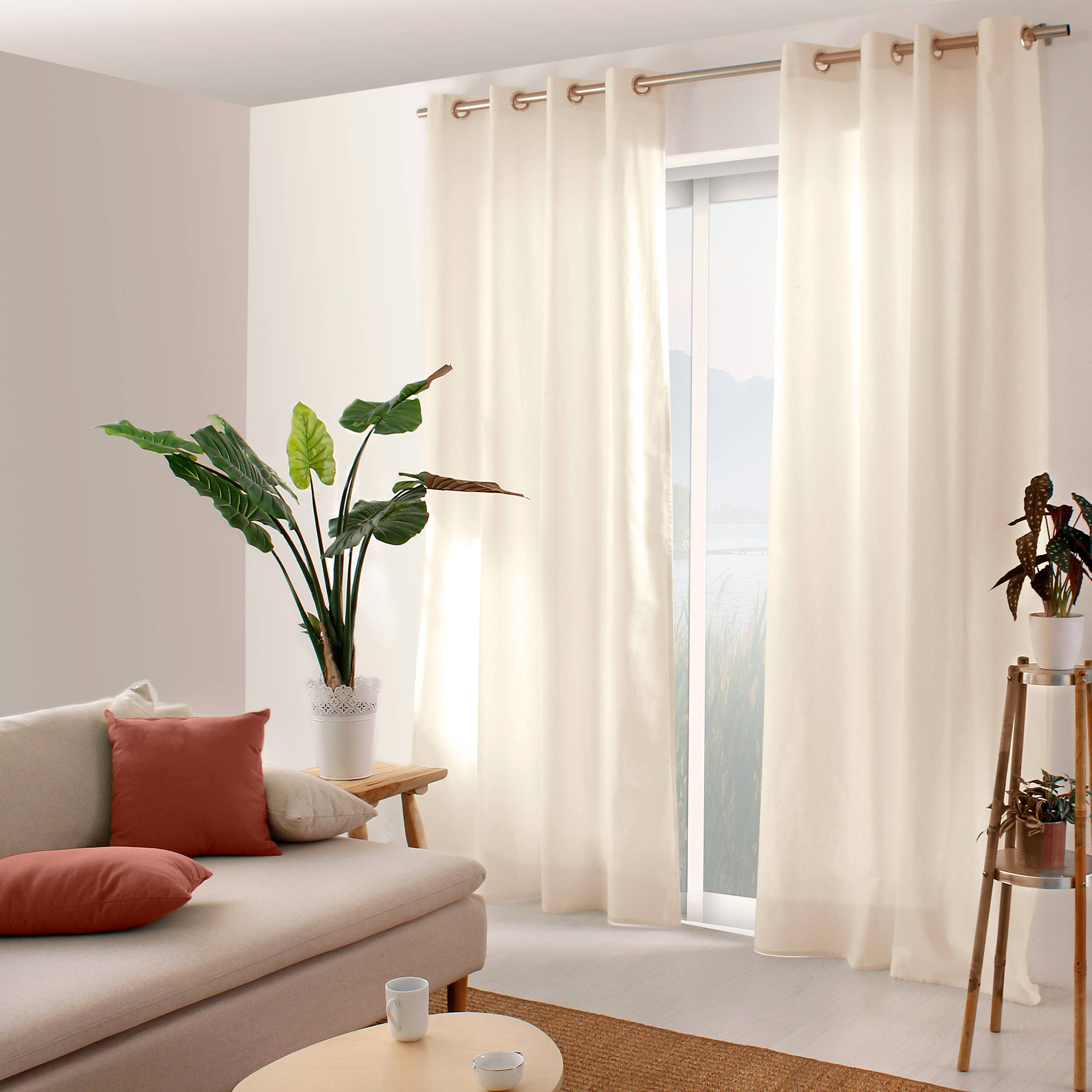 DECOSTARS - CmaDECO - Vendita all'ingrosso Tende - Tenda con occhielli 135 x 240 cm in cotone 100%, collezione PANAMA31