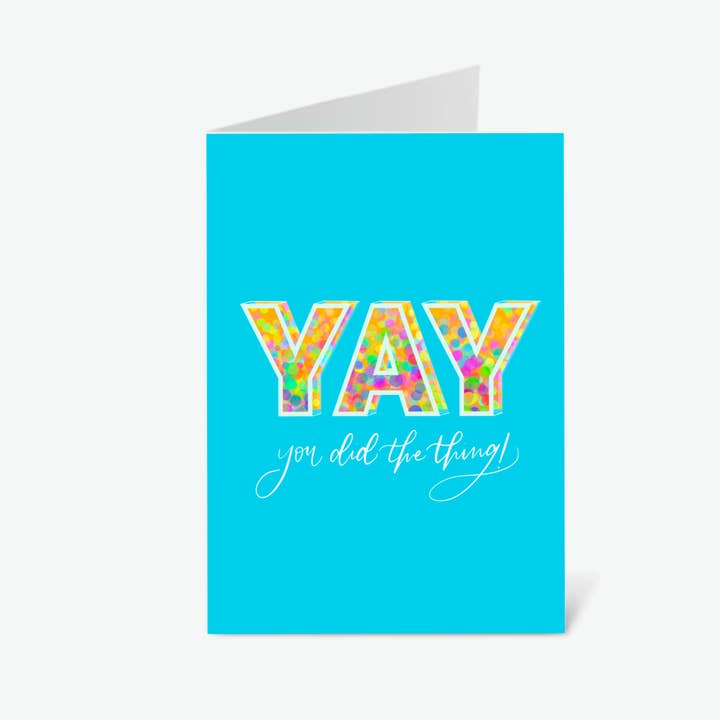 YAY Confetti Celebration Card for wholesale by A Little Script