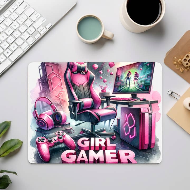 Girls are the Best Gamers Mouse Pad, Office Accessories for wholesale by Honey Jar Creations