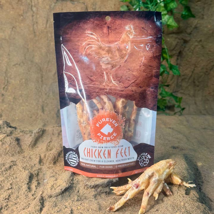 Furever Fierce (formerly Furever Primal) - Wholesale Pet Treats - Dog - Chicken Feet Bag of 6 Dog Chews - Natural Single Ingredient