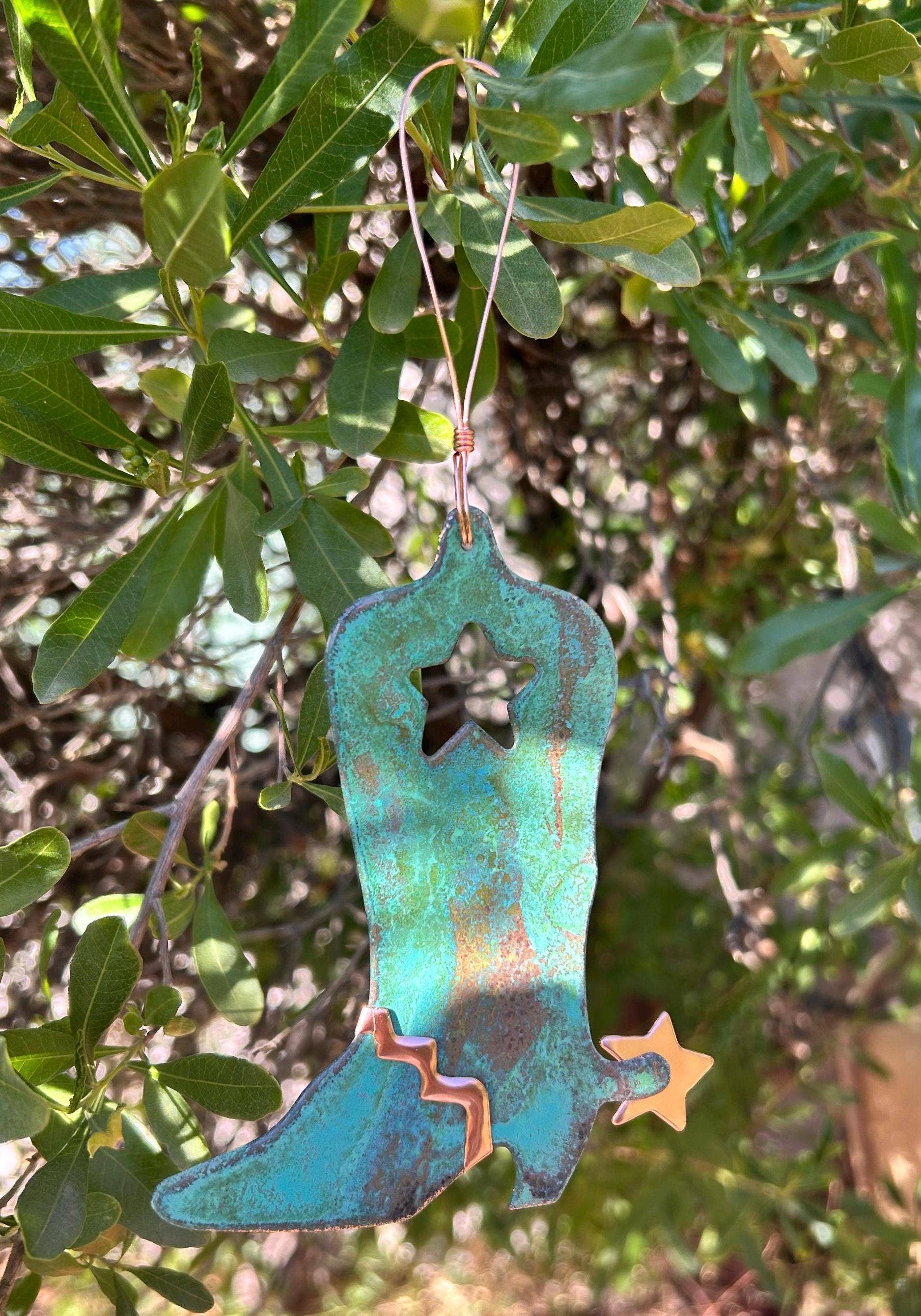 Dos Damas Designs – Großhandel Verzierung – Cowboystiefel Kupfer Weihnachtsornament3