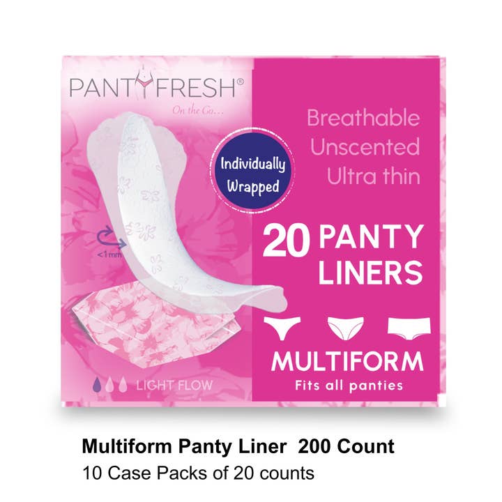 Ultra Thin Multi-Form Pantyliner Individually Wrapped Liners for wholesale by Panty Fresh