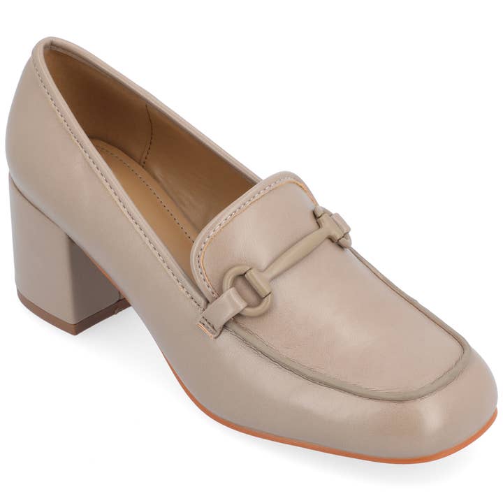 Nysaa Block Heeled Loafer In Faux Leather for wholesale by Journee
