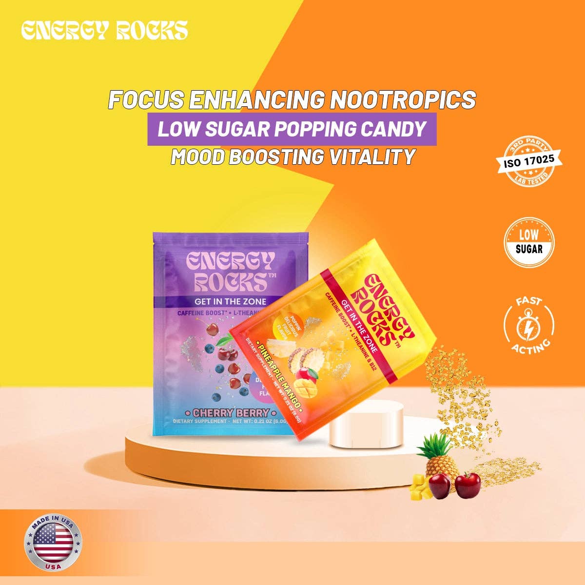 Energy Rocks - Wholesale Snack Bar - Energy Rocks™ 3-pack Hang Hole Cherry Berry1
