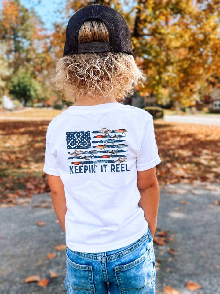 Red Stone Rebel Clothing Co. - Wholesale Screen Printed T-Shirt - Kids - Keepin' It Reel Kid's Fishing Tee