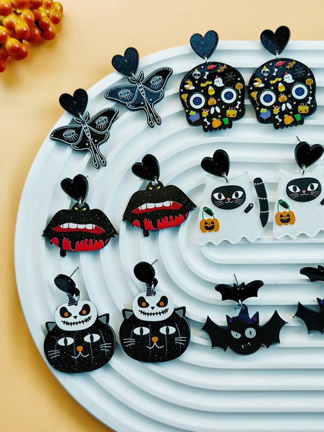 Pendientes de Halloween con forma de calavera y fantasma ZK1942 para venta al por mayor de UNISHE