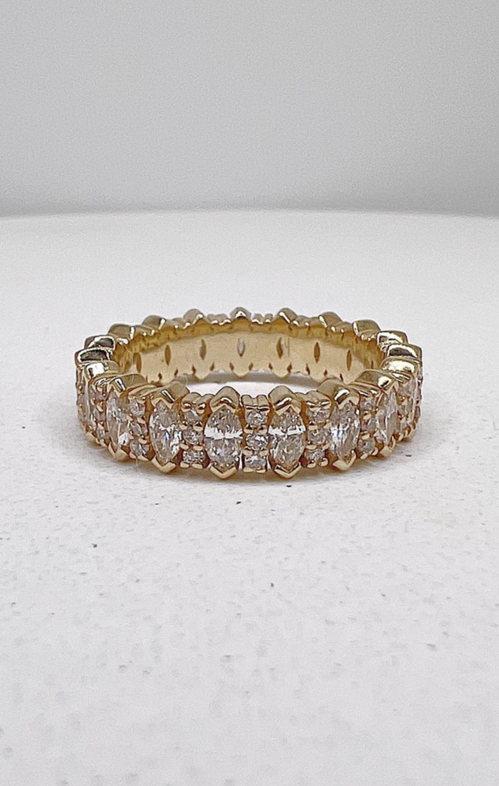 Whxte Atelier - Wholesale Multi-Stone Ring - MINI JODY - MARQUISE & ROUND ETERNITY RING IN 14k GOLD1