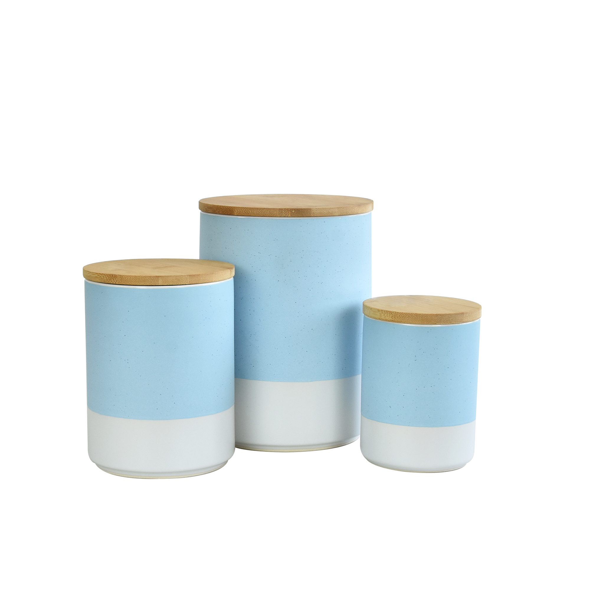 ARTONUSA - Wholesale Food Storage Container - Ceramic Canister Set with Airtight Wood Lids - 3-Piece set5
