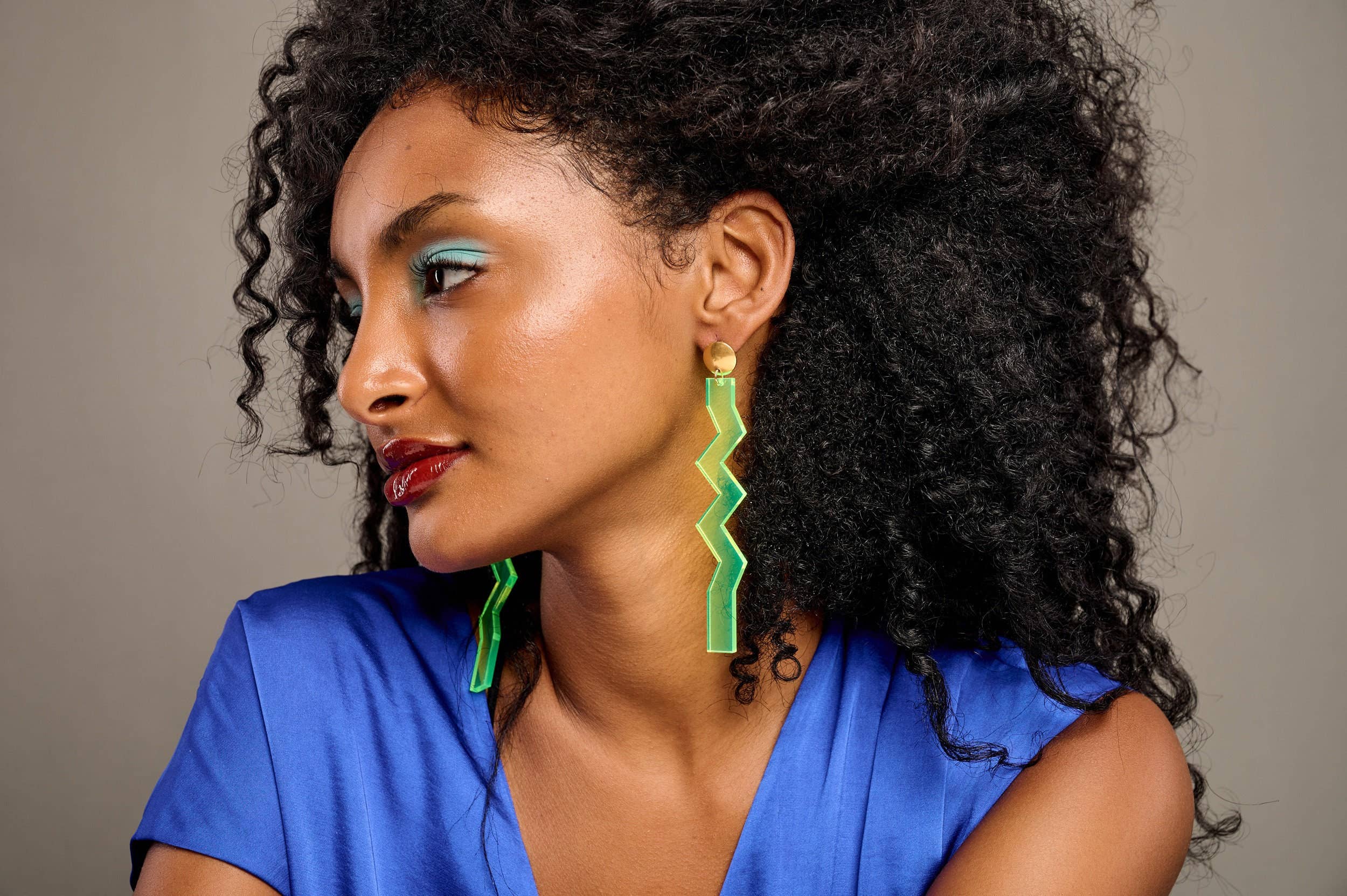 Laka Luka - Wholesale Dangle Earrings - Neon Yellow Fluo Acrylic Oversized Statement Earrings0
