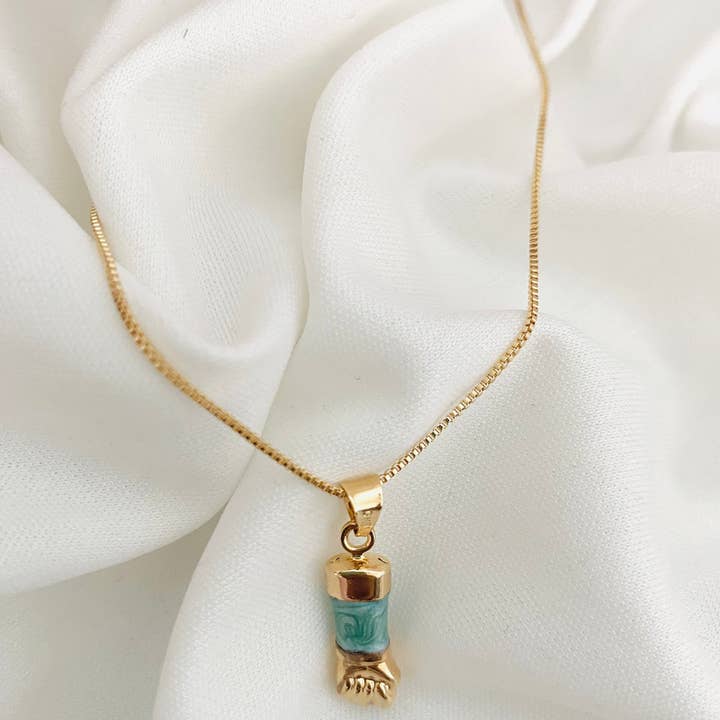 Housegoldjewelry - Wholesale Pendant/Charm Necklace - Figa Hand Necklace, 18k Gold Filled Colored Figa Hand Charm Necklace, Colorful Figa Hand Charm, Lucky Charm Necklace, Protection Necklace2
