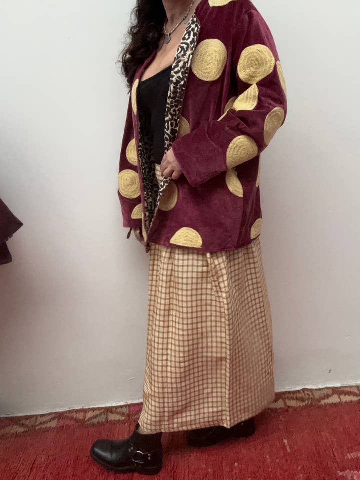 ToutVintage - Wholesale Skirt - Women's - Set of 2 Blockprint maxi skirt yellow1