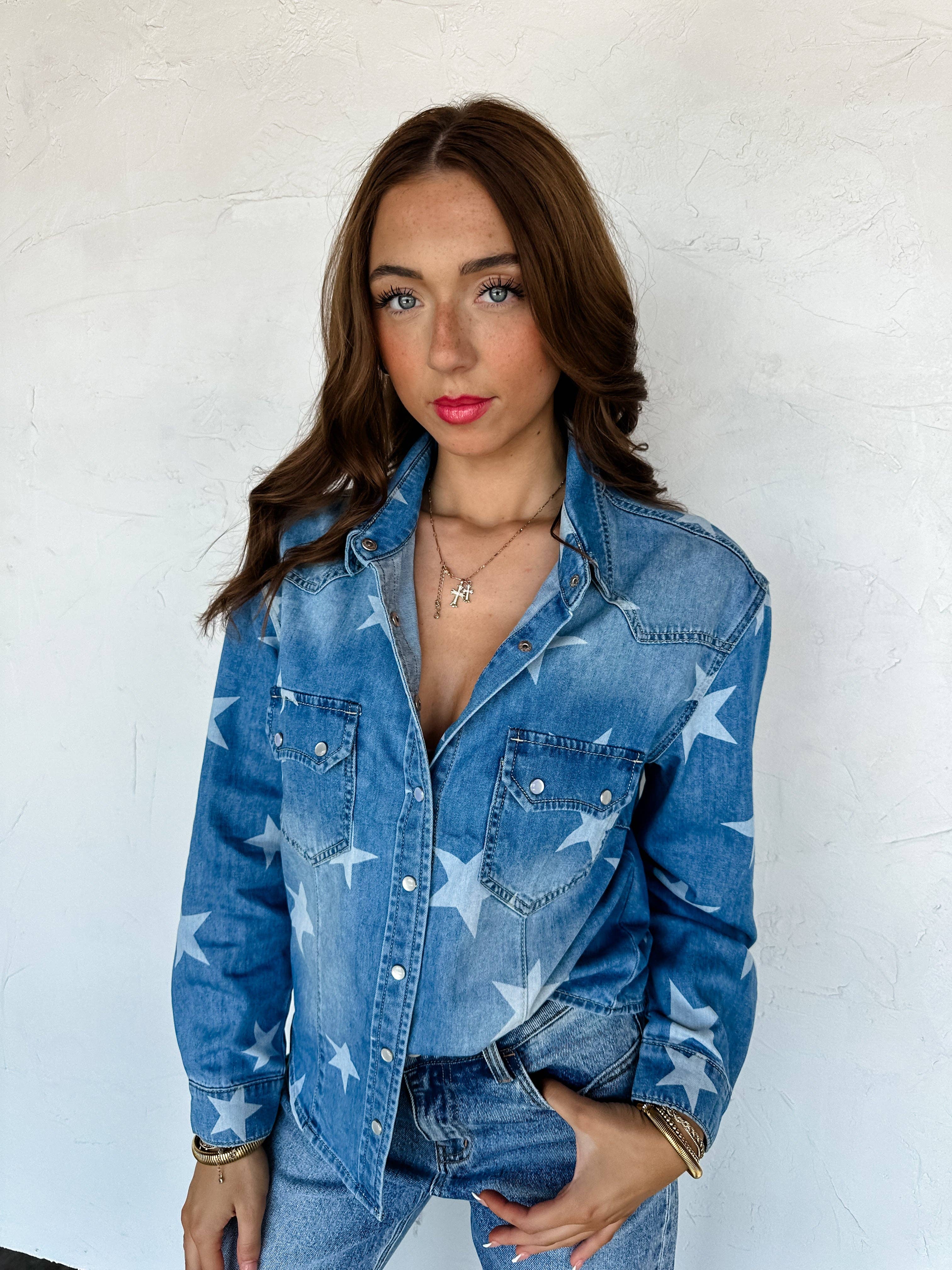 BLAKELEY - Wholesale Button Down Shirt - Women's - DOLLY DENIM TOP18