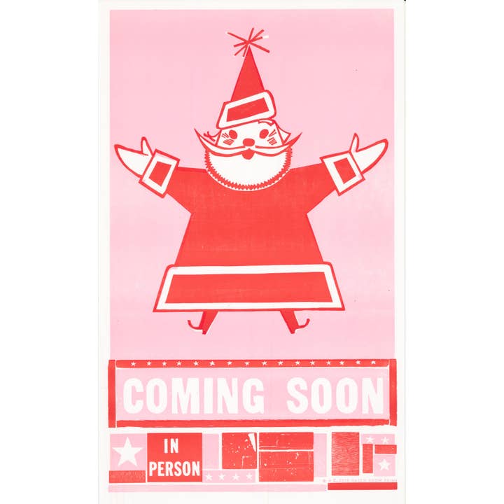 Santa Coming Soon Poster voor wholesale door Hatch Show Print