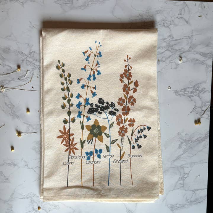 Quirks of Art co. - Wholesale Tea Towel - Flour Sack Tea Towel | Wildflowers | Seed Packet6