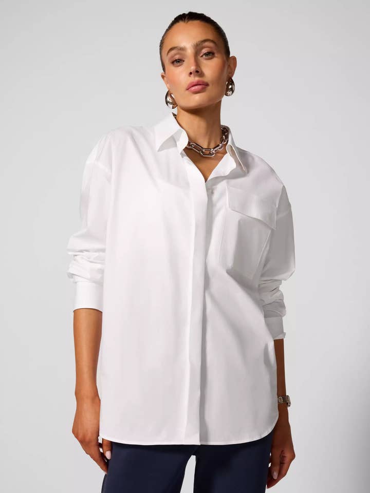 Button Up Shirt - Brilliant White for wholesale on Faire2