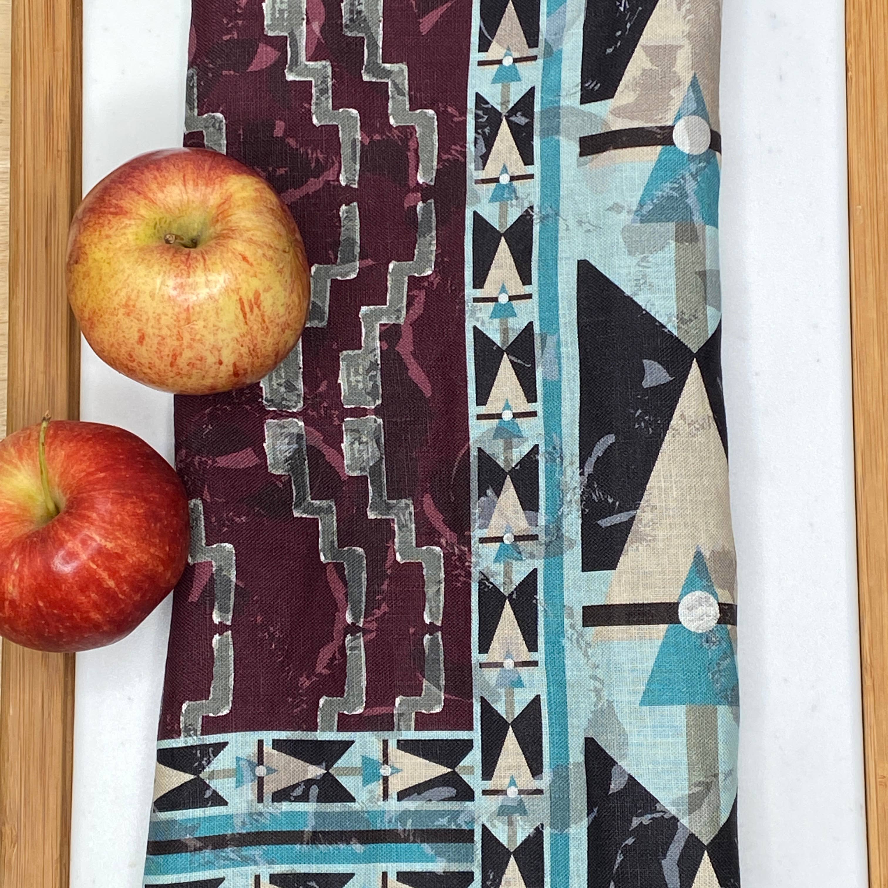 Cher the Fire - Wholesale Tea Towel - Tea Towel Linen- Southwest Mountain Arrow Wild Garnet2