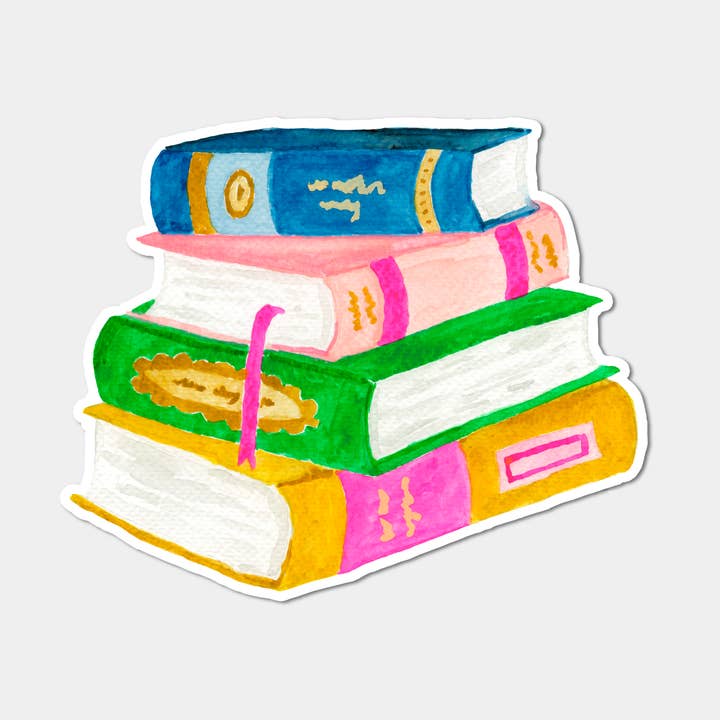 Book Stack Vinyl Stickers for wholesale by Liesel Anne Studios
