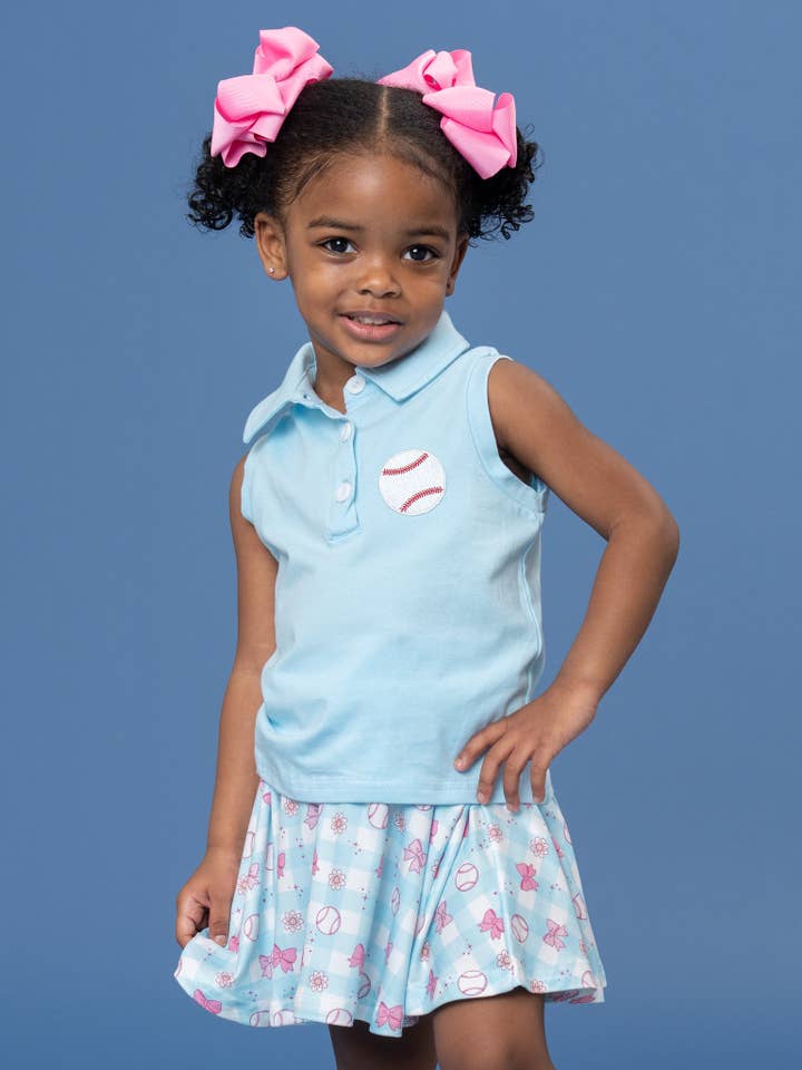 Bowtie Ballpark Embroidered Outfit for wholesale by Marie Nicole Clothing