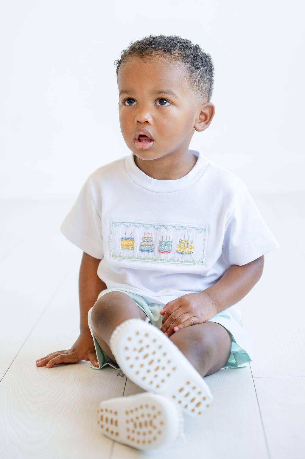 Ruth and Ralph - Wholesale Top & Short Set - Kids - Mint Green Birthday Boy Beau T-Shirt/Shorts Set3