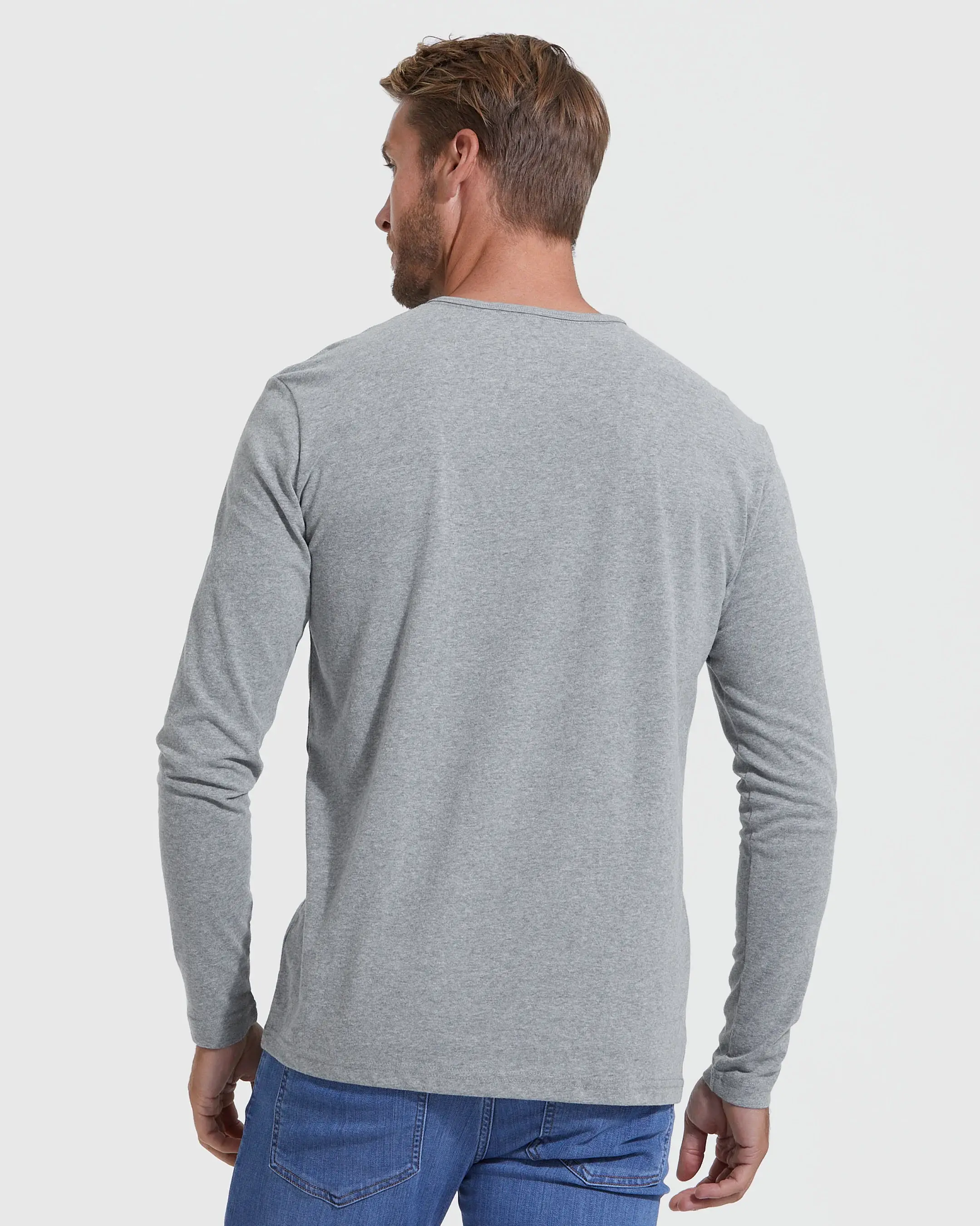 True Classic - Wholesale T-Shirt - Men's - Long Sleeve Shirt | Henley | Heather Gray3