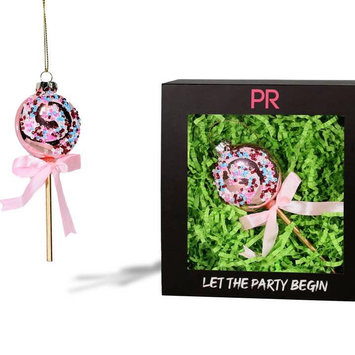 Party Rock- Lolipop Glass Ornament for wholesale by Party Rock Ornaments