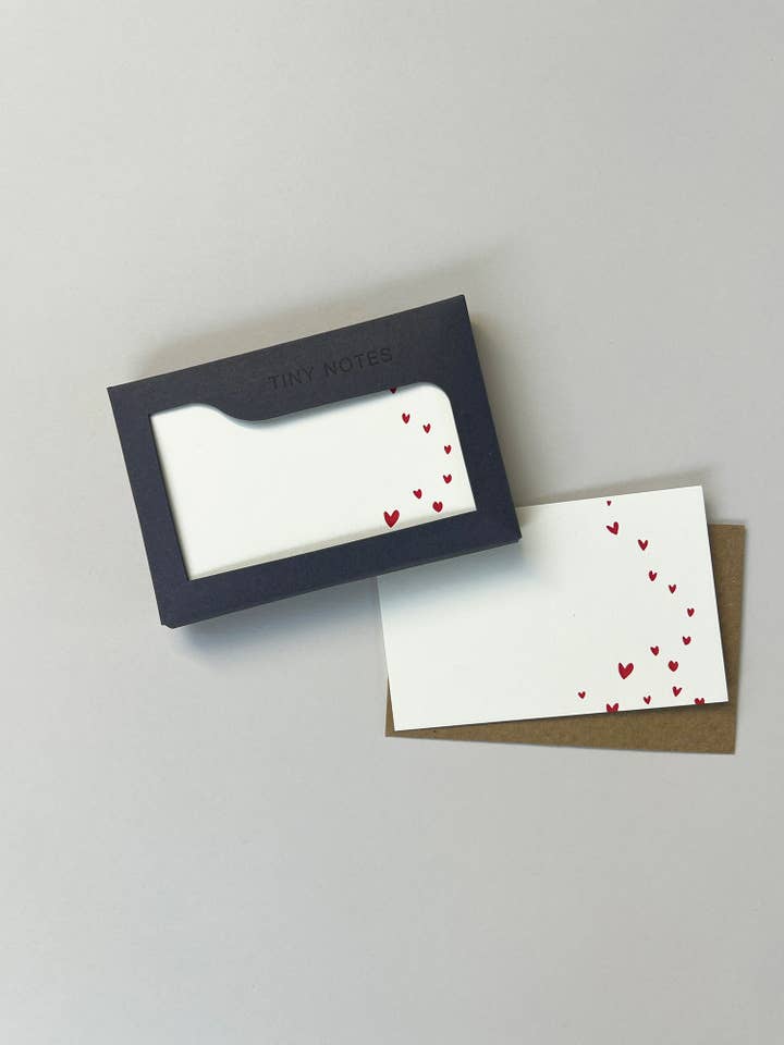 Confetti Red Heart Tiny Note Box for wholesale by Penguin Ink