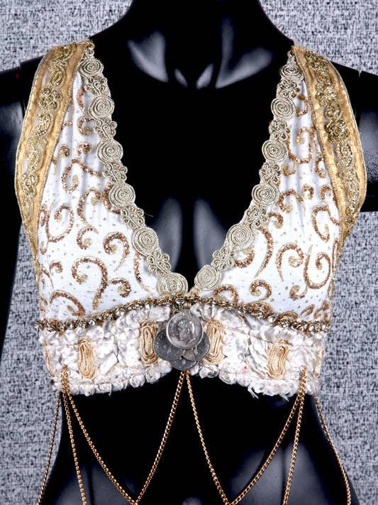 Halter Top Elfenben/Guld for engroshandel hos Senoritas Tribal Designs