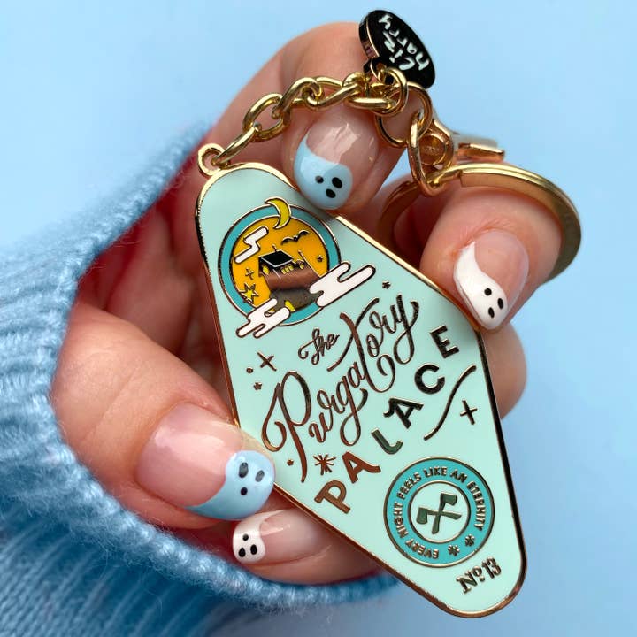 Liz Harry Design – Großhandel Schlüsselanhänger – Damen – Purgatory Palace Motel Halloween-Schlüsselanhänger oder Geldbörse-Anhänger4