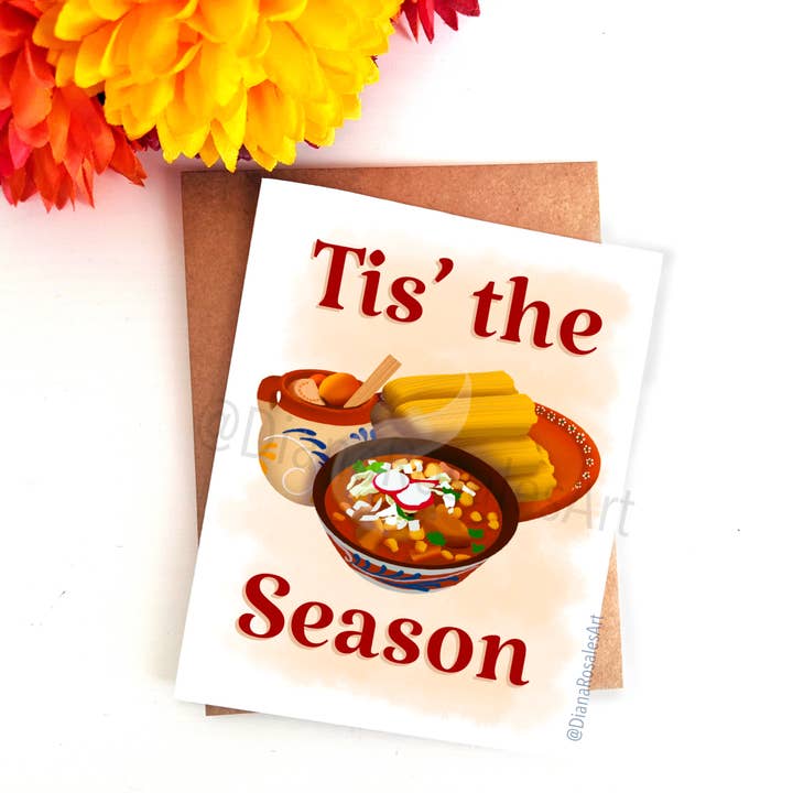 Tis the Season Christmas Wenskaart (Kopiëren) voor wholesale door Diana Rosales Art
