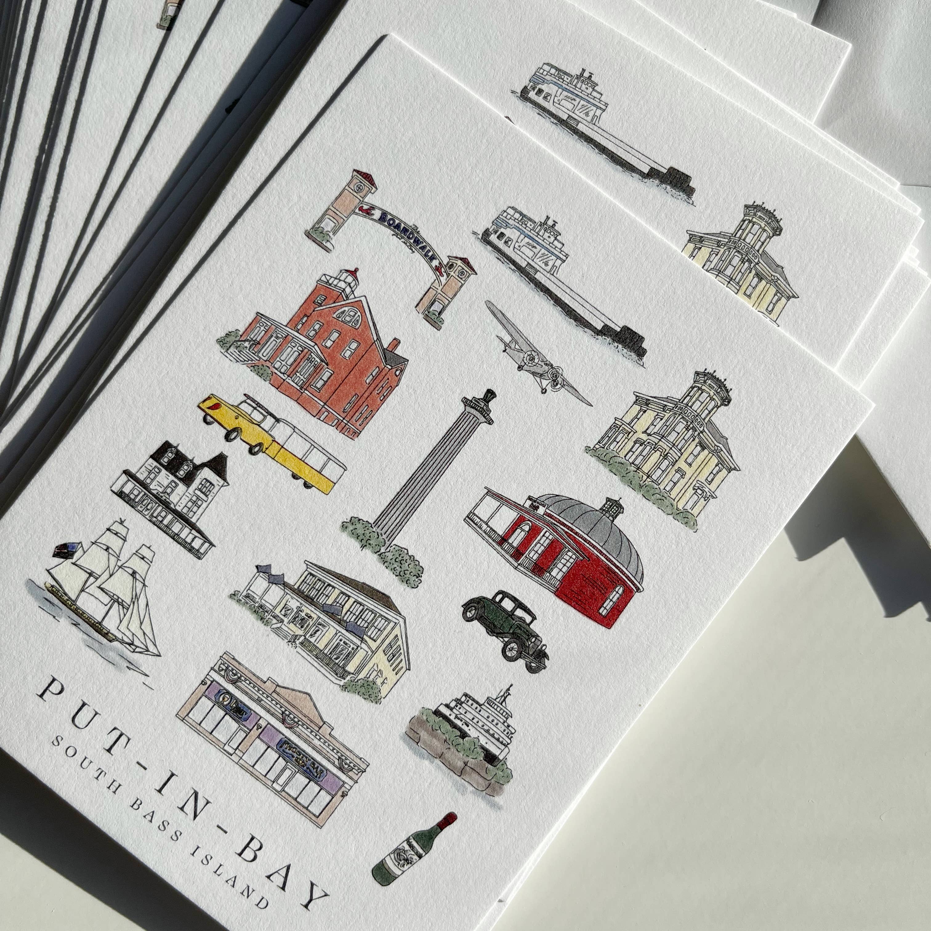 Made By Victoria Laine - Wholesale Stationery/Notecard Set - Put-in-Bay Landmark Stationery Set2