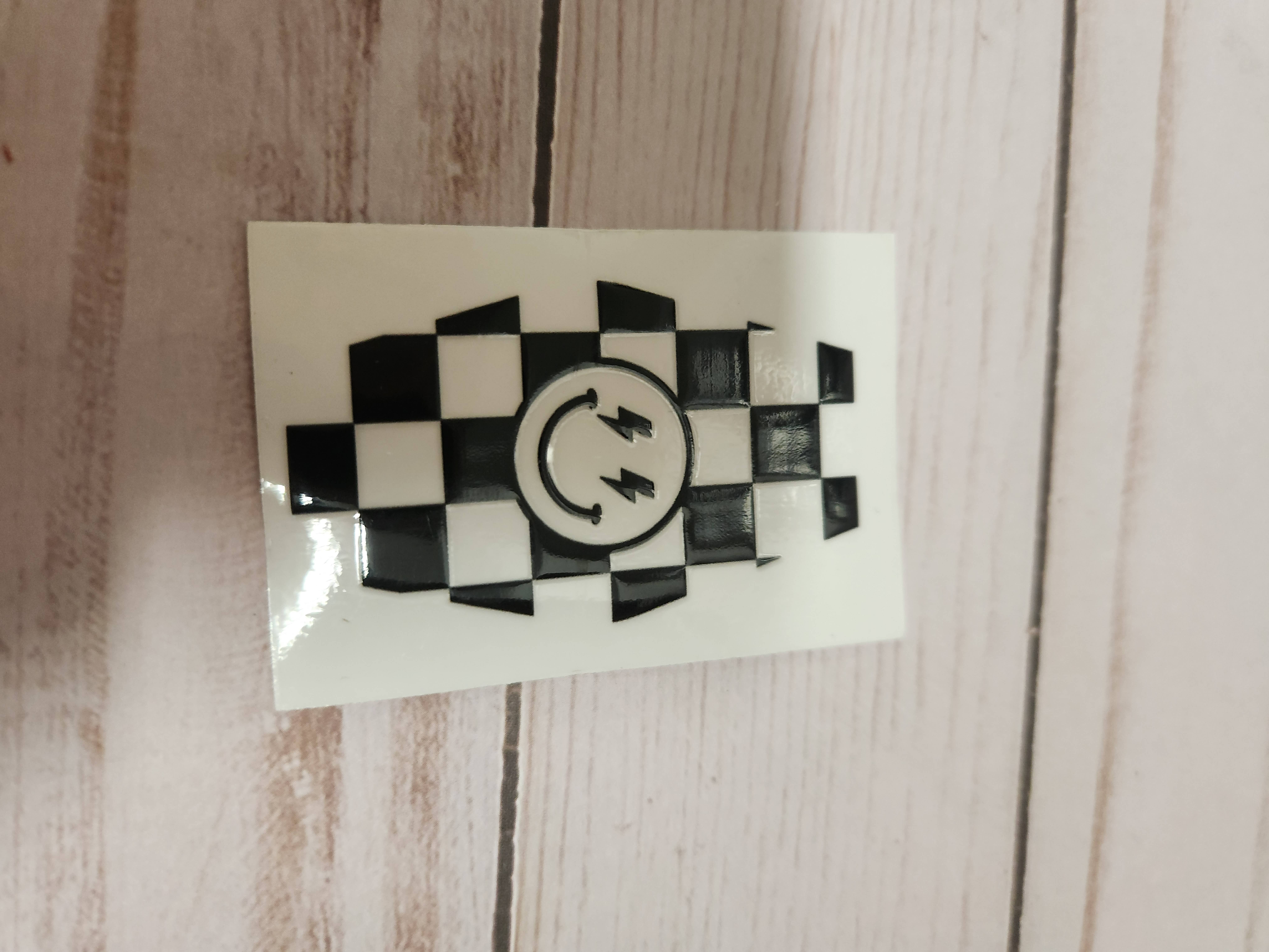 XPS DESIGN - Wholesale Sticker - 2inch UV DTF Decals for Hotel/Motel Key Chain-Checkered2